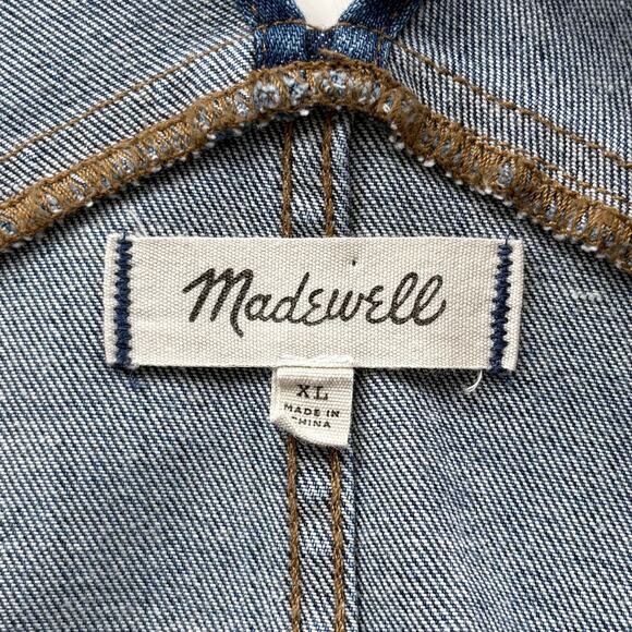 Madewell Raw Hem Overalls Size XL Denim Boho Artsy Homestead Country Farmer - Picture 11 of 16